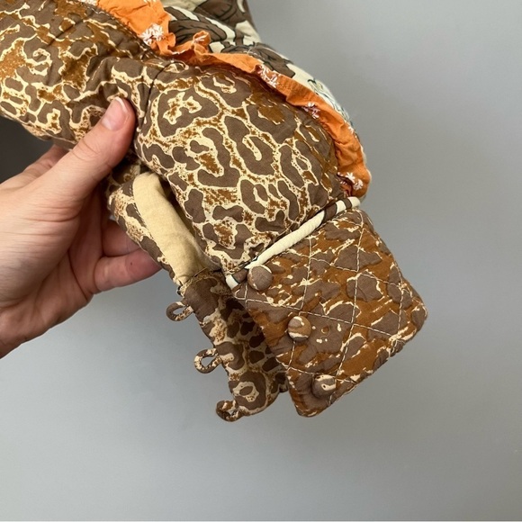 Anthropologie X Llani Quilted Brown & Orange Motif Printed Jacket Size M/L NWT - Picture 5 of 16